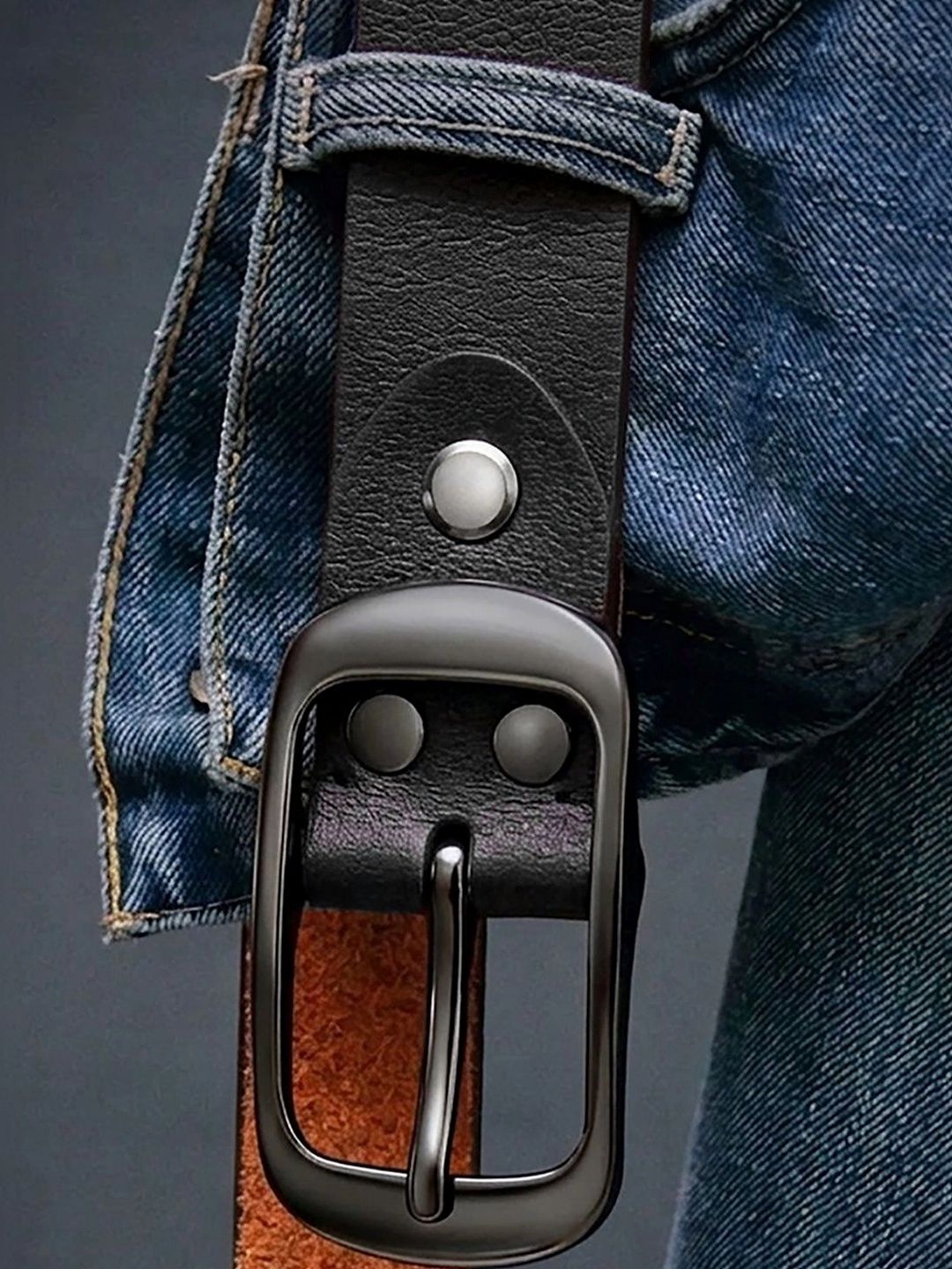 Roadster Black Leather Belt