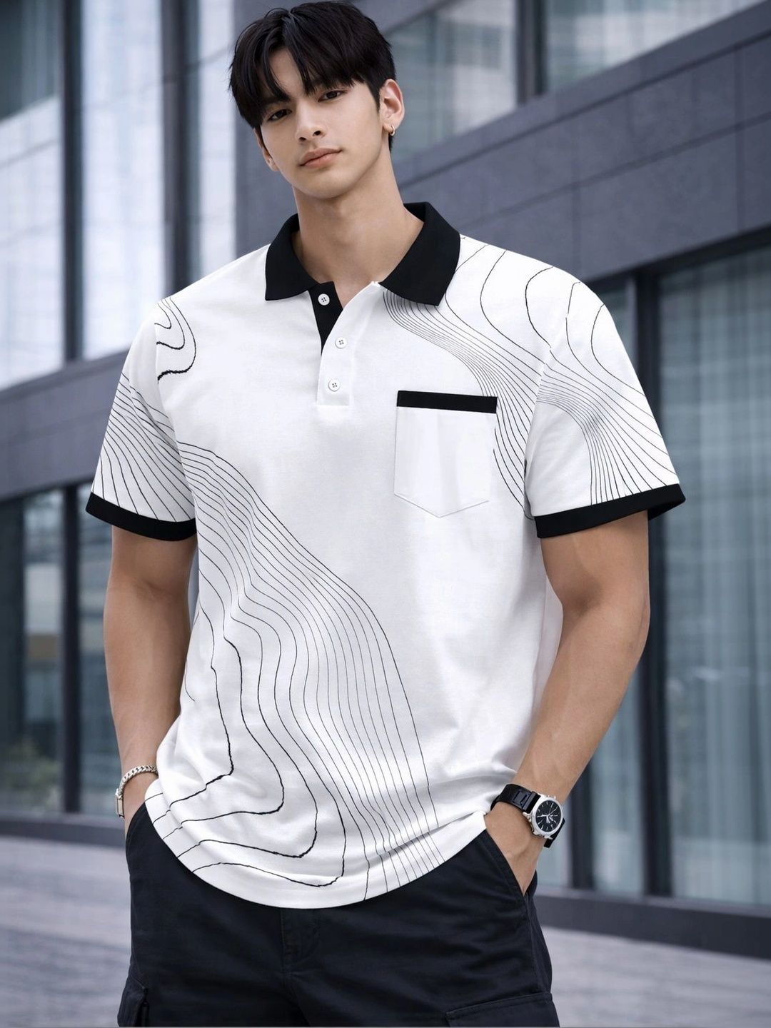 Moda Rapido Men Polo Collar T-shirt
