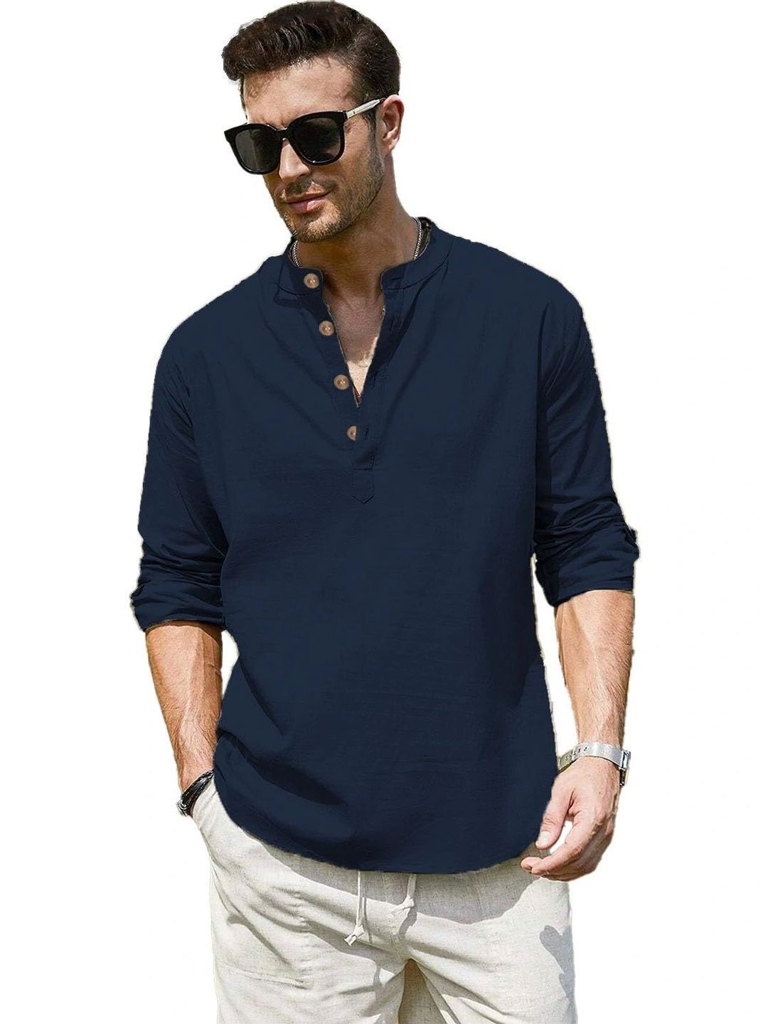 BLUE ROBED Men Kurta
