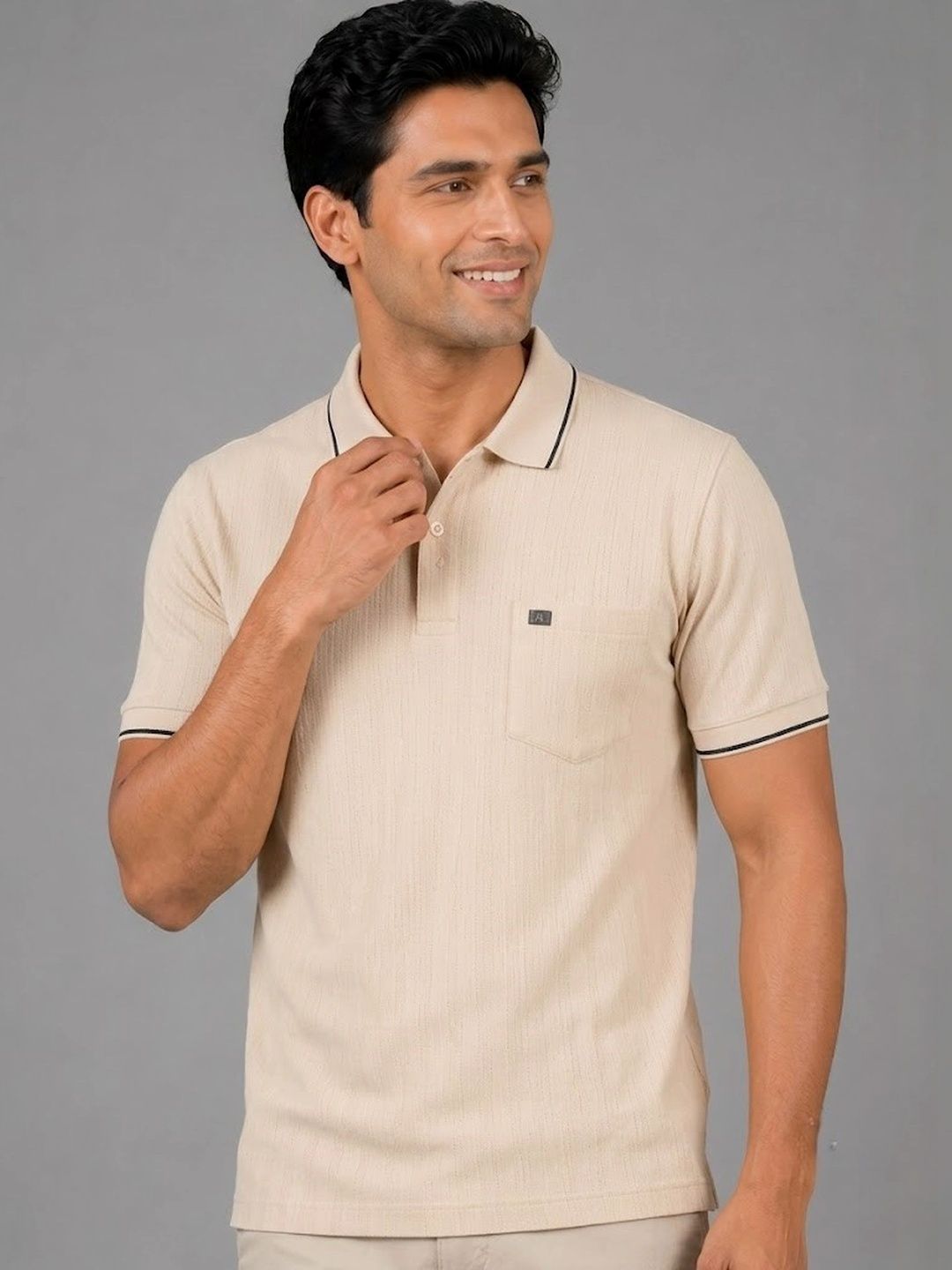 Monk Mode Men Polo Collar Pockets T-shirt
