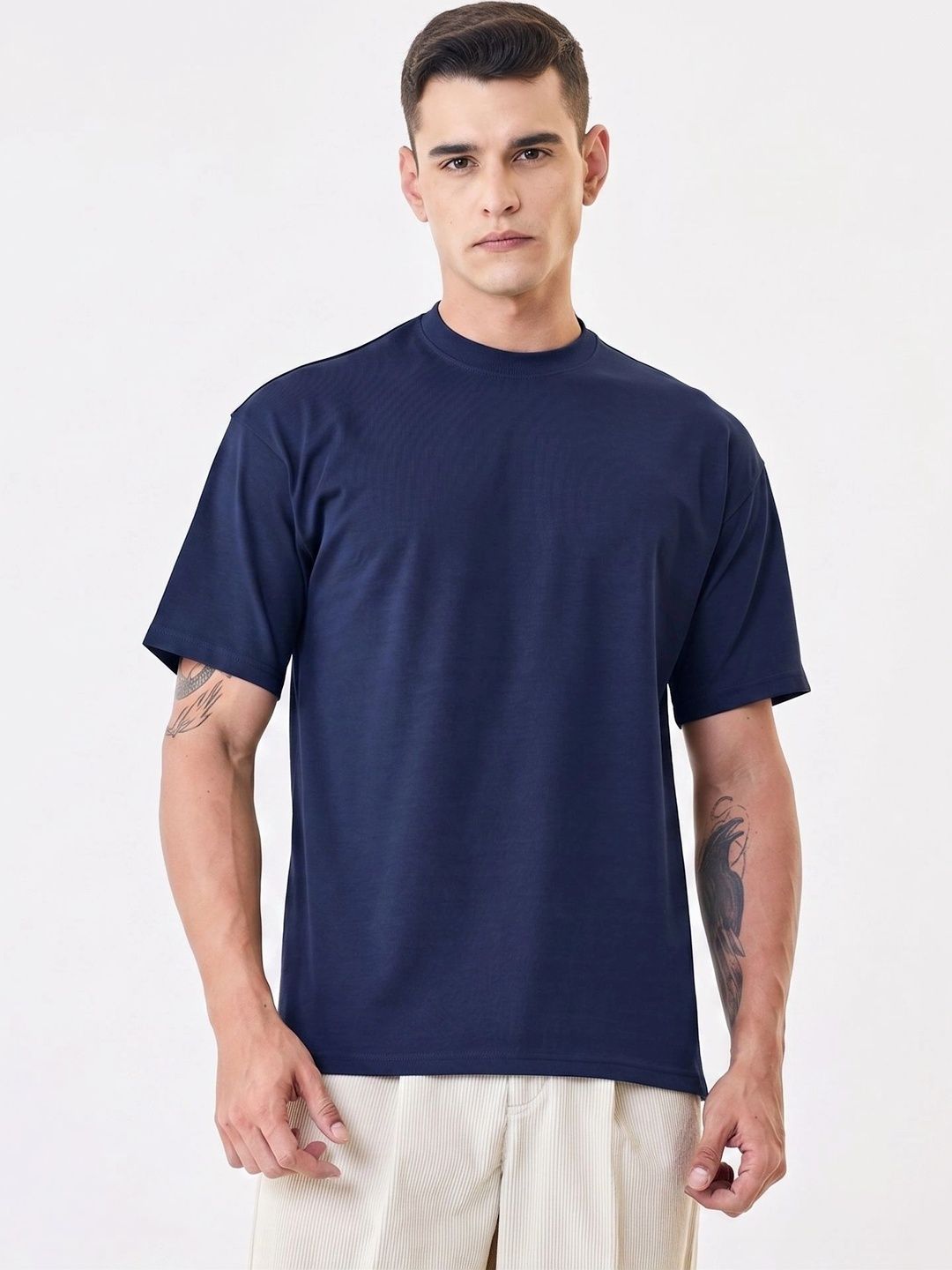 RHINO CULT Men Drop-Shoulder Sleeves T-shirt