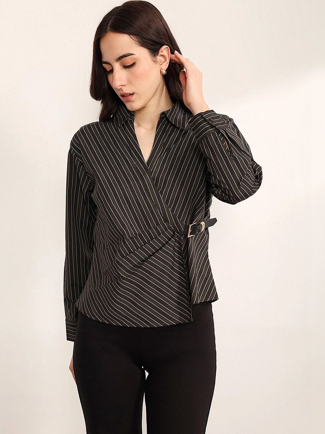 Buy Kazo Striped Wrap Top - Tops for Women 43714589 | Myntra