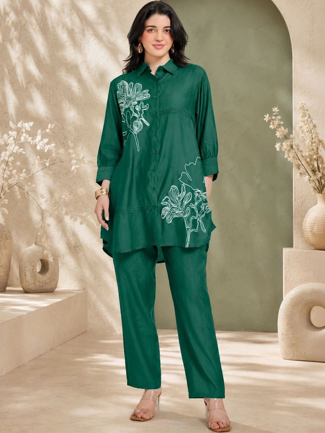 vedn Printed Shirt with Trousers