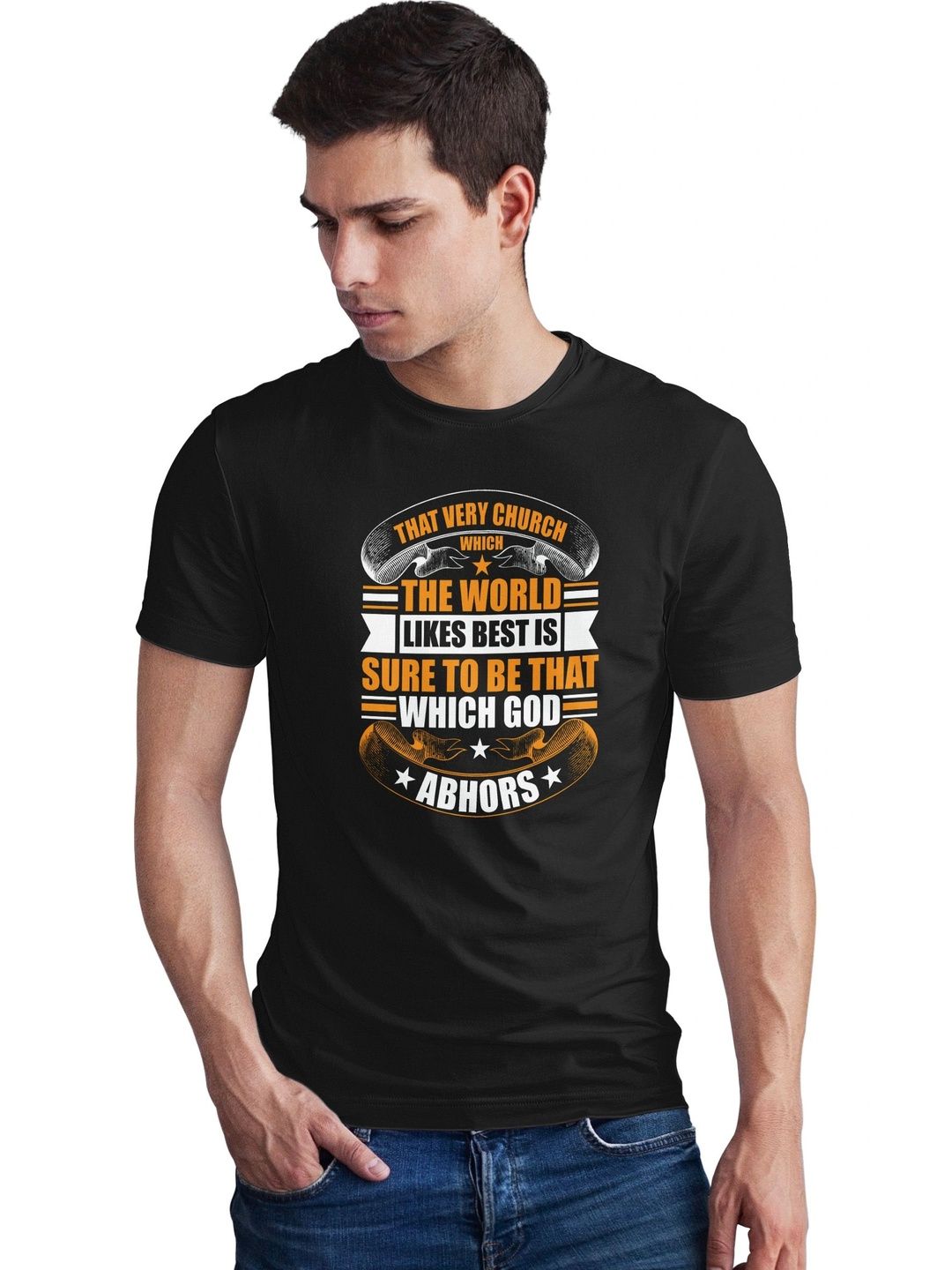Seekbuylove Men Typography Printed Bio Finish T-shirt