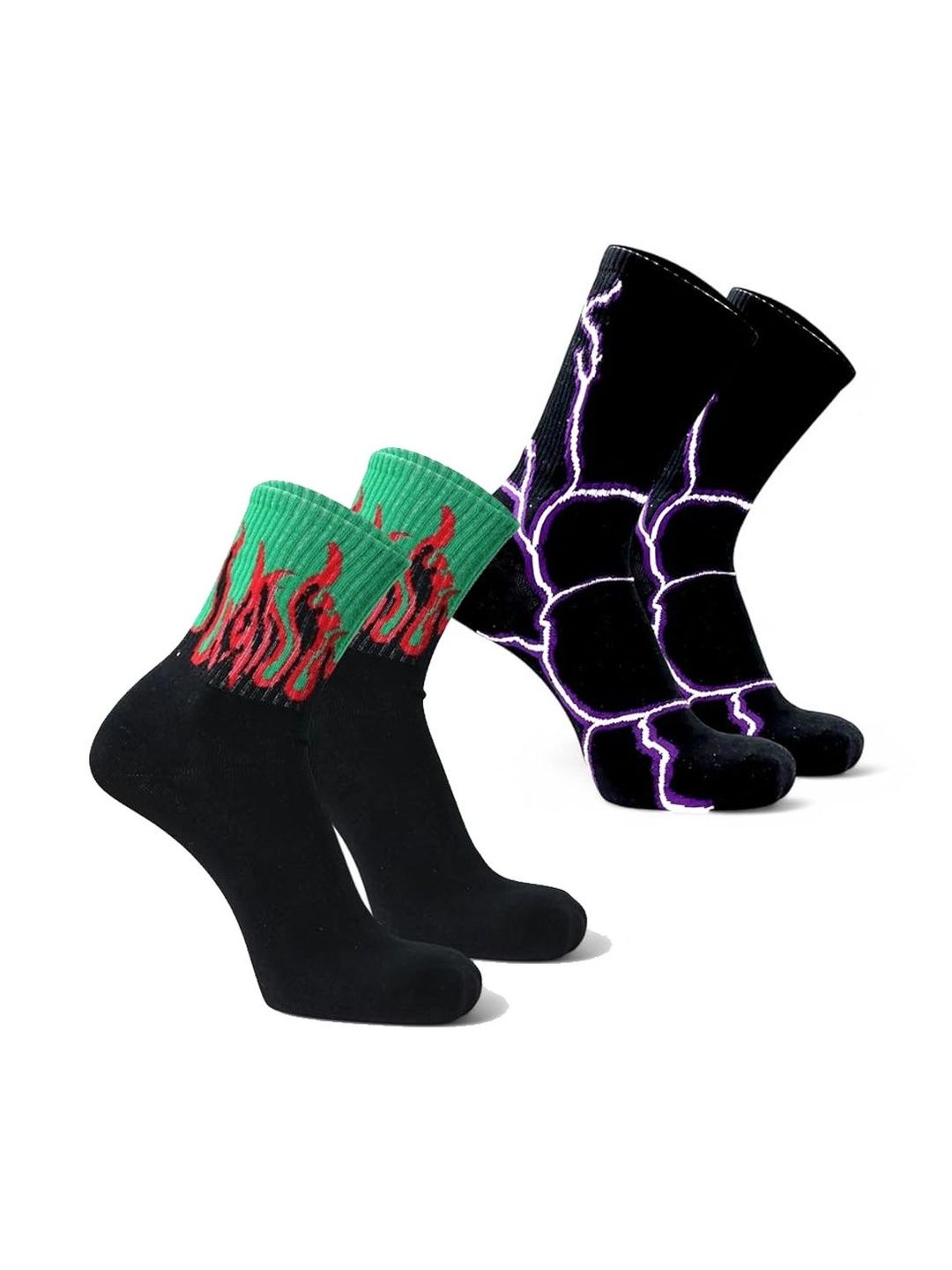 BEAR&BEYOND Men Pack of 2 Cotton Patterned Calf Length Socks