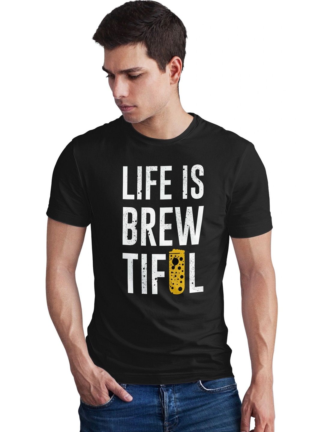 Seekbuylove Men Typography Printed Bio Finish T-shirt
