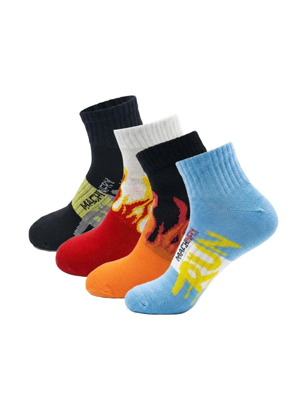 BEAR&BEYOND Men Pack of 4 Cotton Patterned Above Ankle Socks