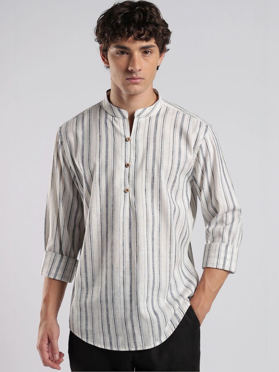 HERE&NOW Men Striped Kurta