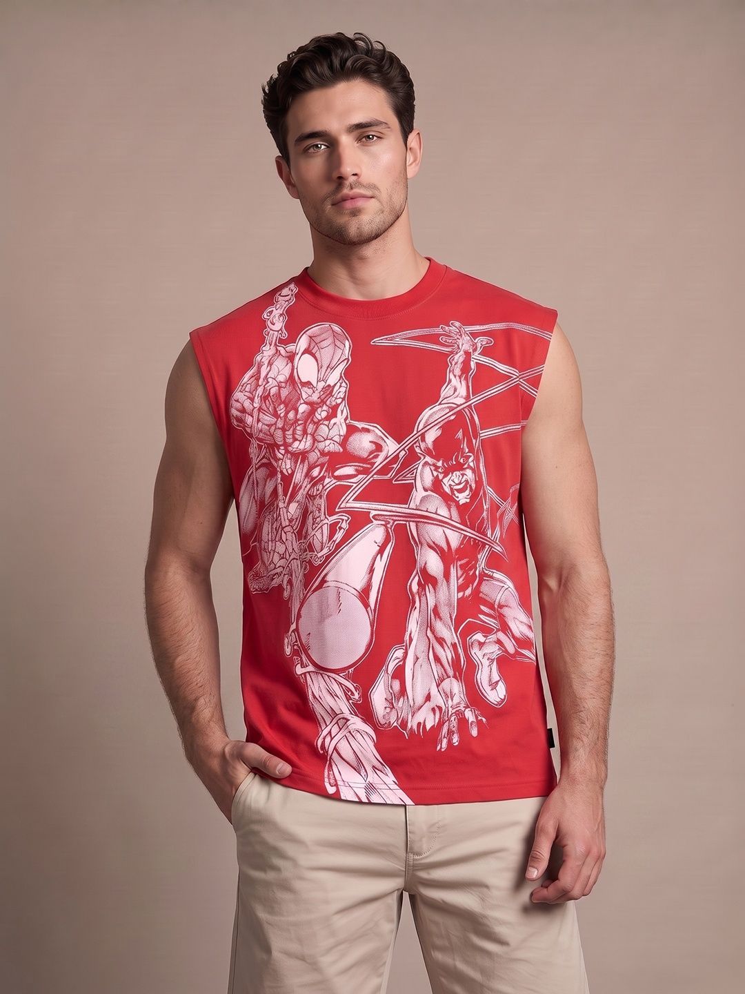 glitchez Spider-Man Marvel Printed Oversized Fit T-shirt