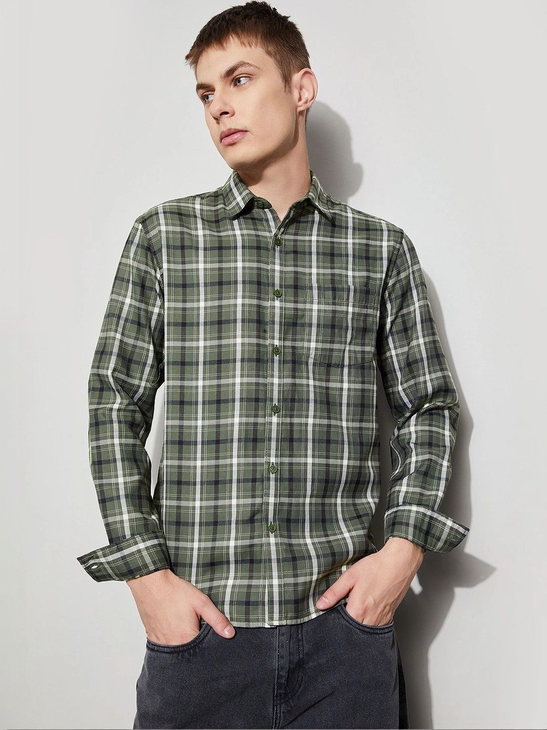 Fame Forever by Lifestyle Men Checked Casual Shirt