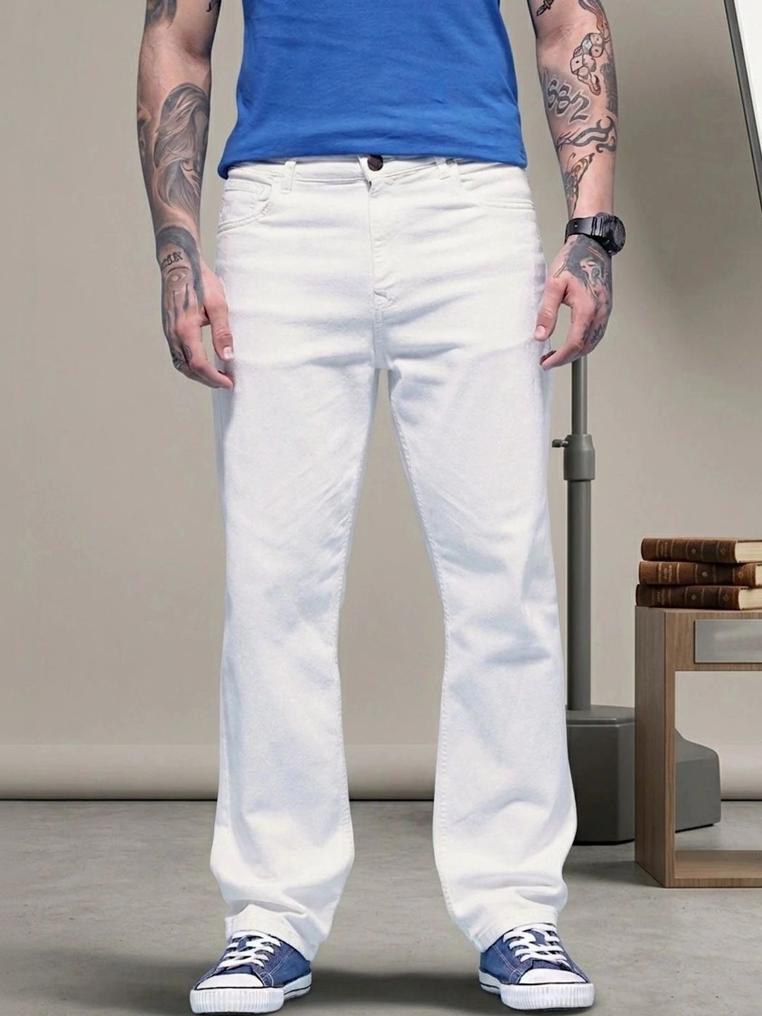 Stylecast X KottyMen Wide Leg Mid-Rise Stretchable Jeans