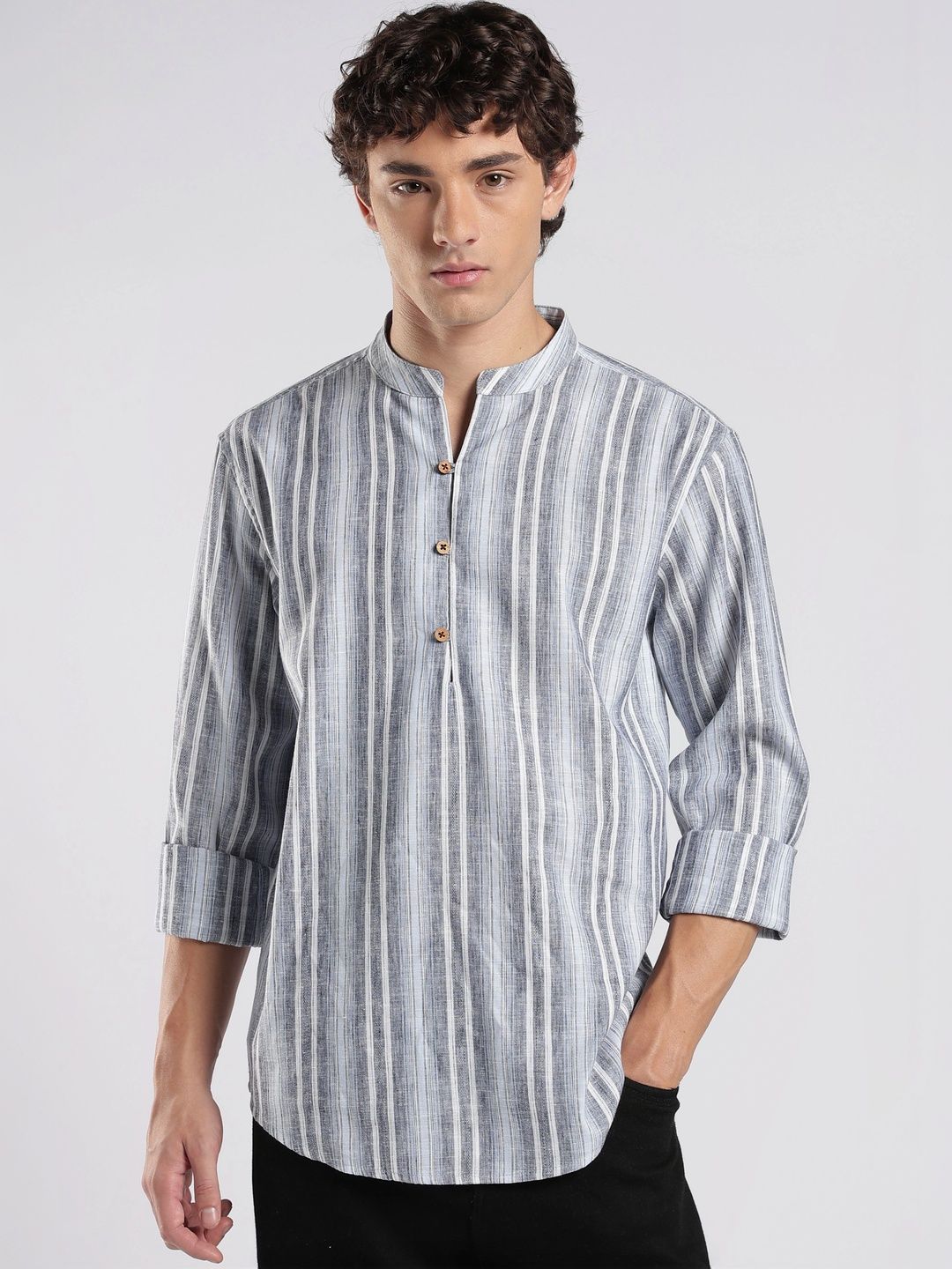 HERE&NOW Men Striped Kurta