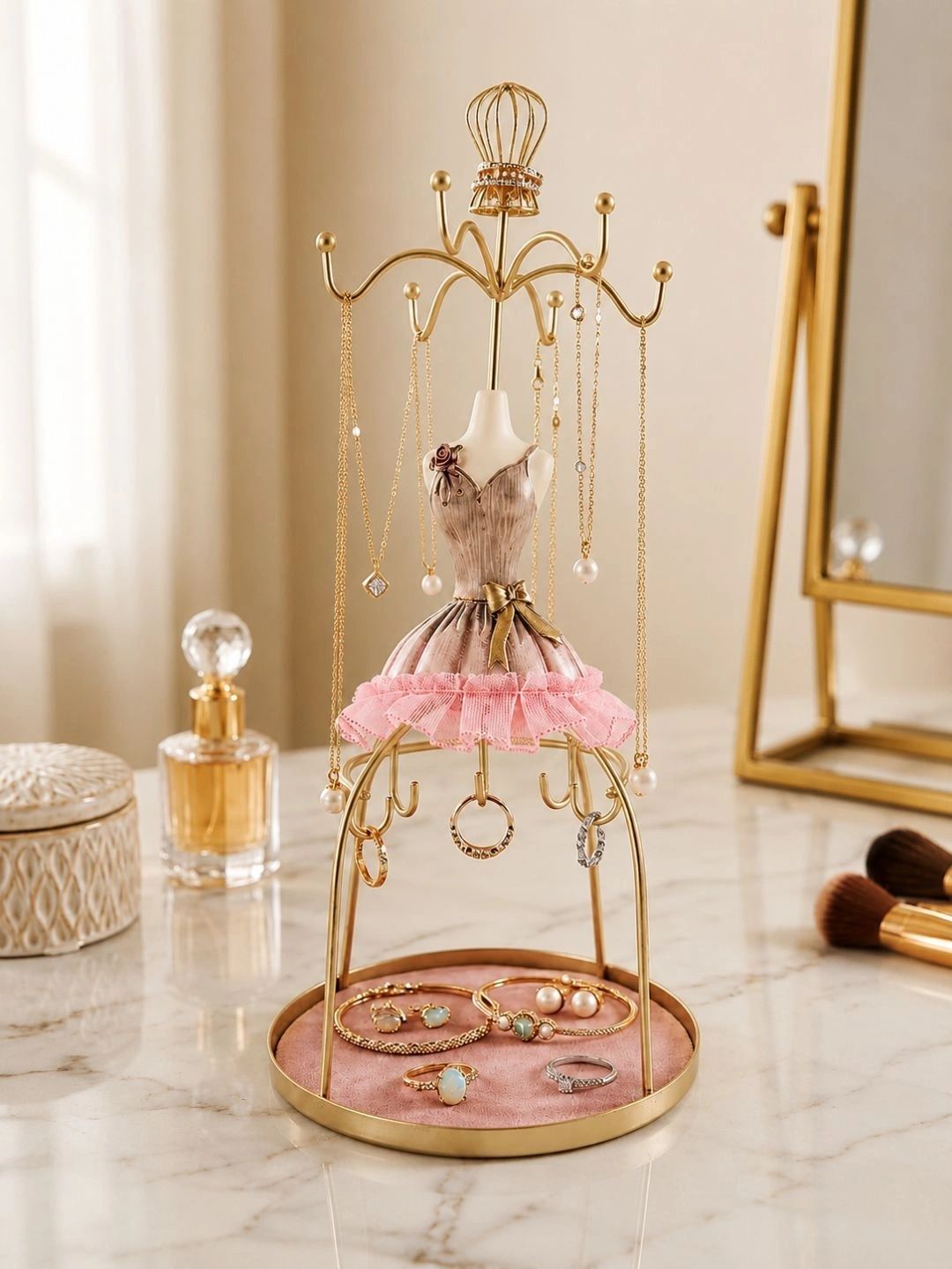 Go Hooked Decorative Mannequin Jewelry Organizer Display Stand Hooks and Holders