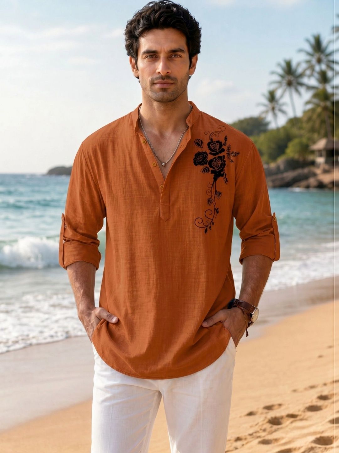 Zombom Men Standard Floral Printed Casual Shirt