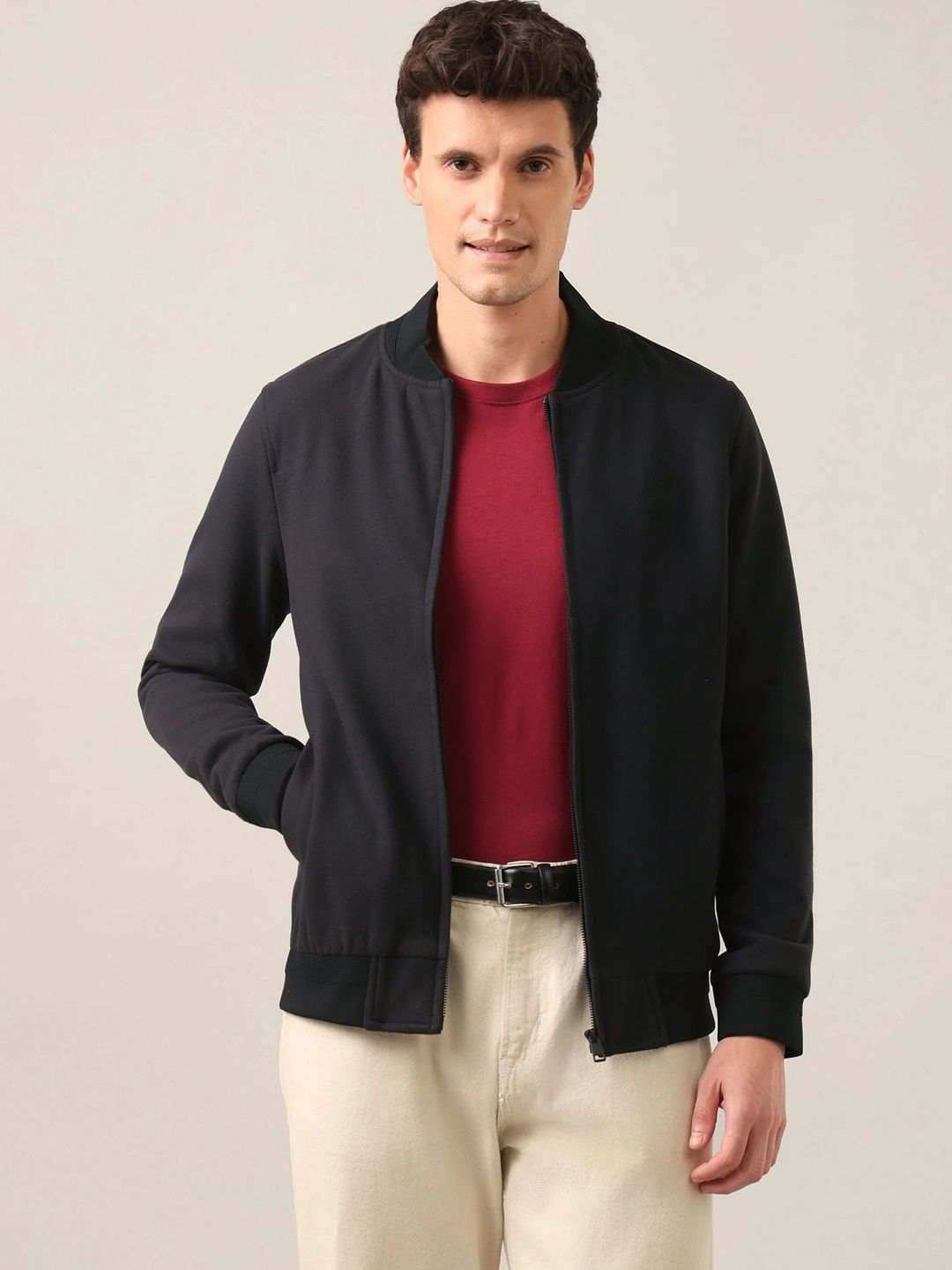 U.S. Polo Assn. Mock Collar Long Sleeves Bomber Jacket