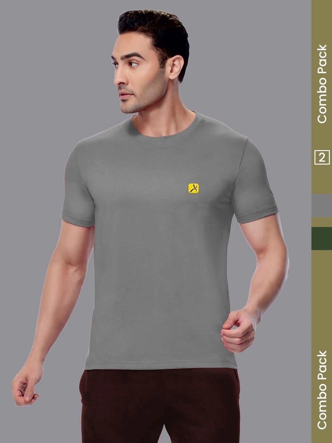AMUL COMFY Pack Of 2 Round Neck Short Sleeve T-Shirt