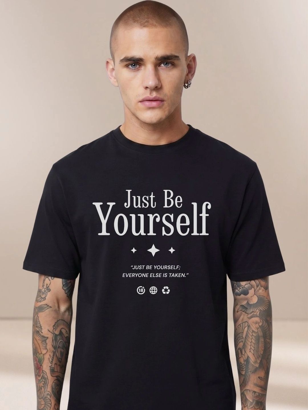 MEG FASHION Men Typography Printed T-shirt