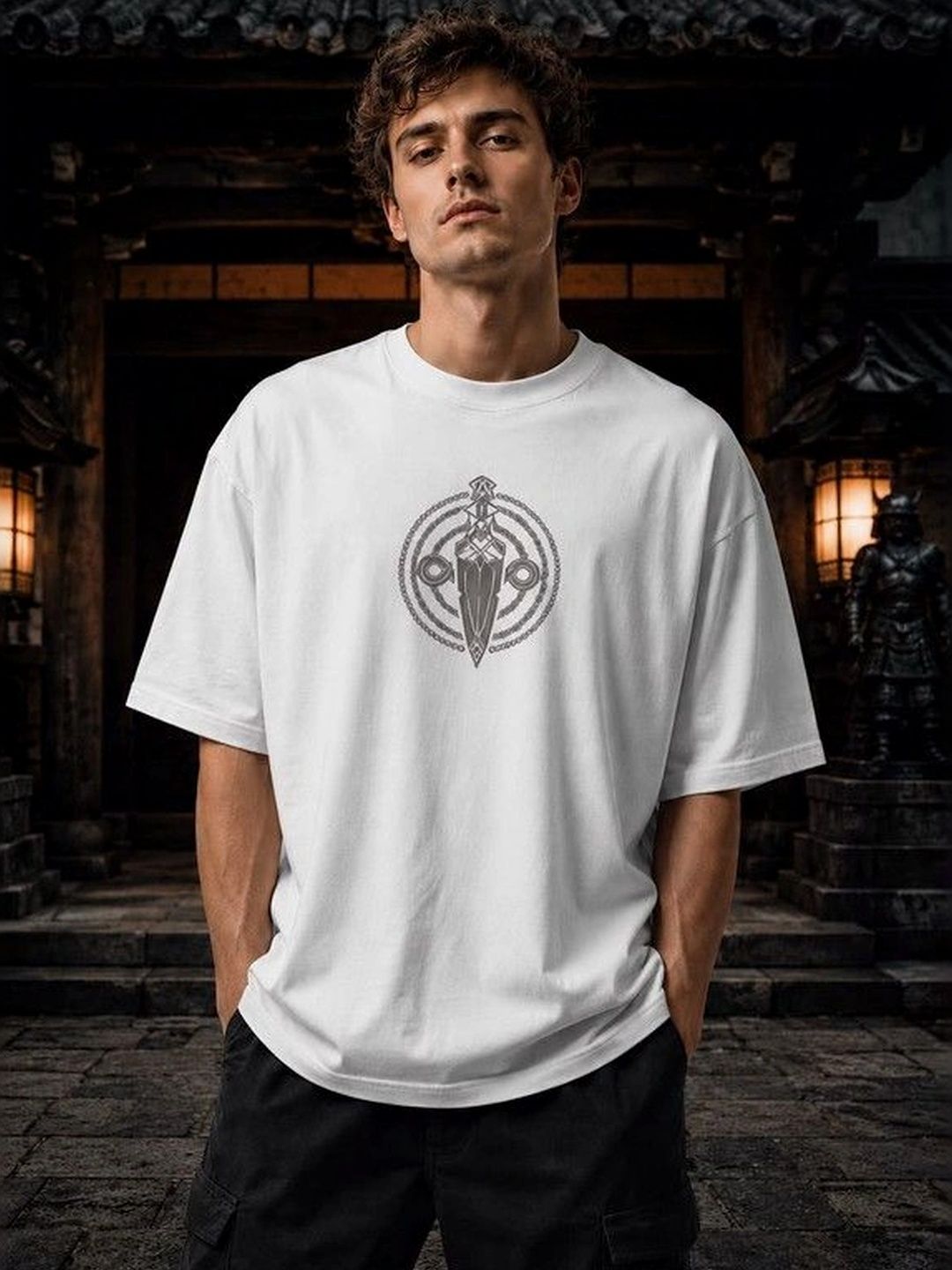 9TUNKI Men Printed Pure Cotton T-shirt