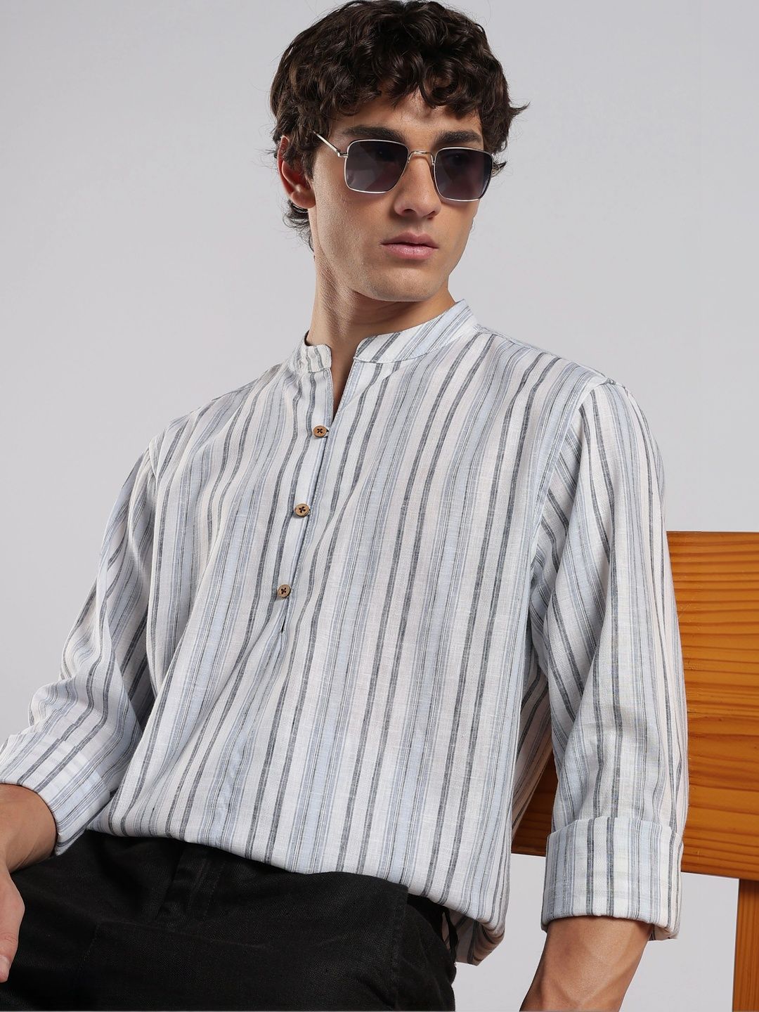 HERE&NOW Men Striped Kurta