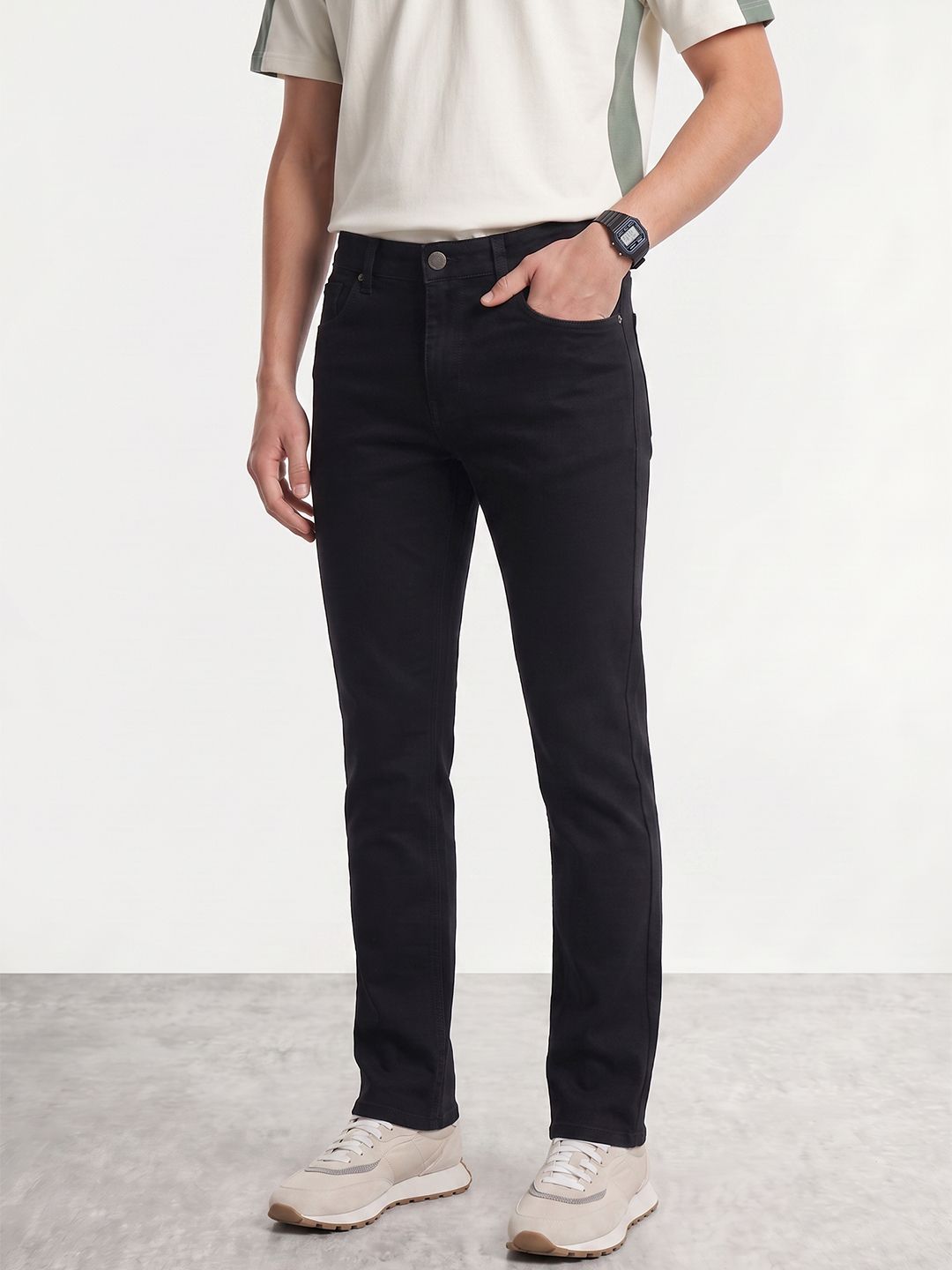 Mast & Harbour Men Straight Fit Stretchable Jeans