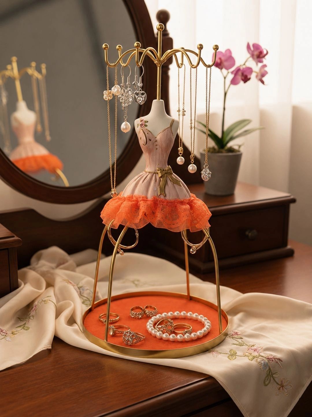 Go Hooked Decorative Mannequin Jewelry Organizer Display Stand Hooks and Holders