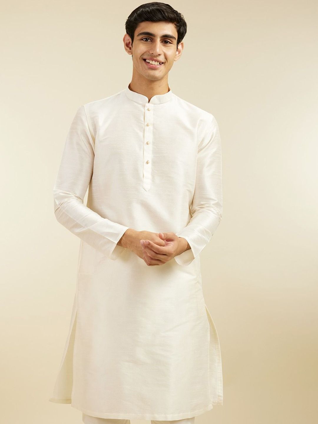 Diwas by Manyavar Mandarin Collar Straight Kurta