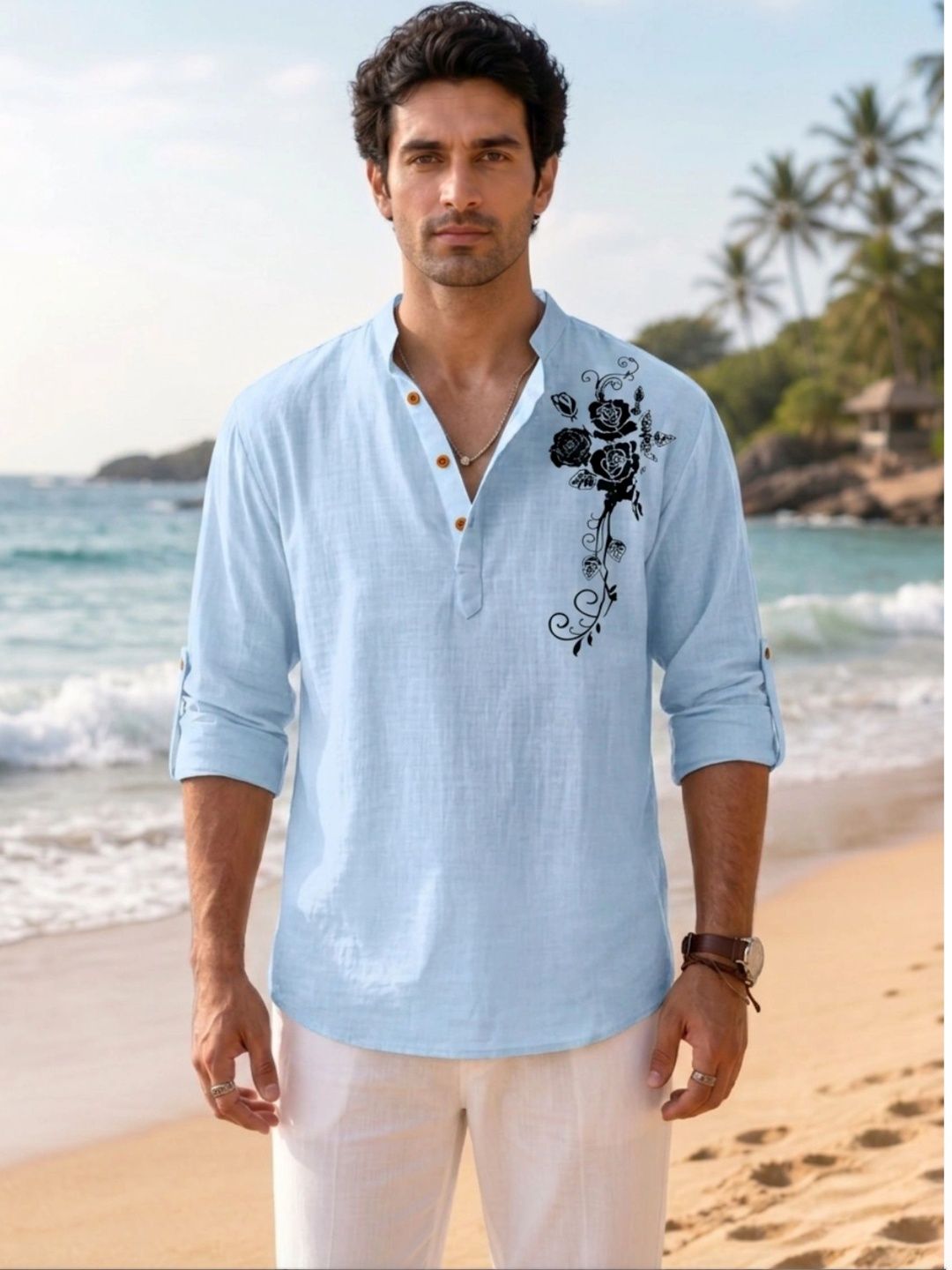 Zombom Men Standard Floral Printed Casual Shirt