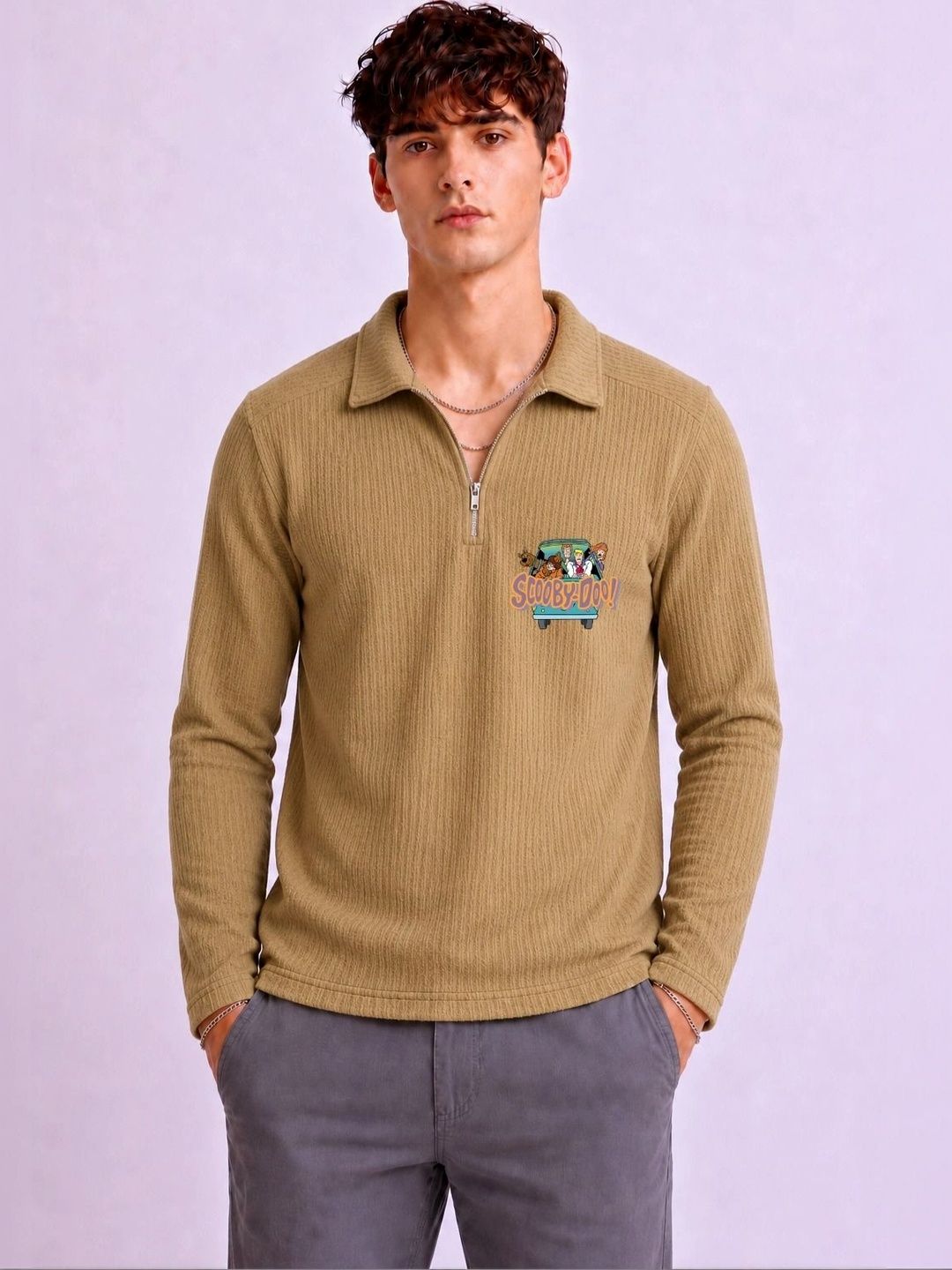 Mobox Men Polo Collar T-shirt