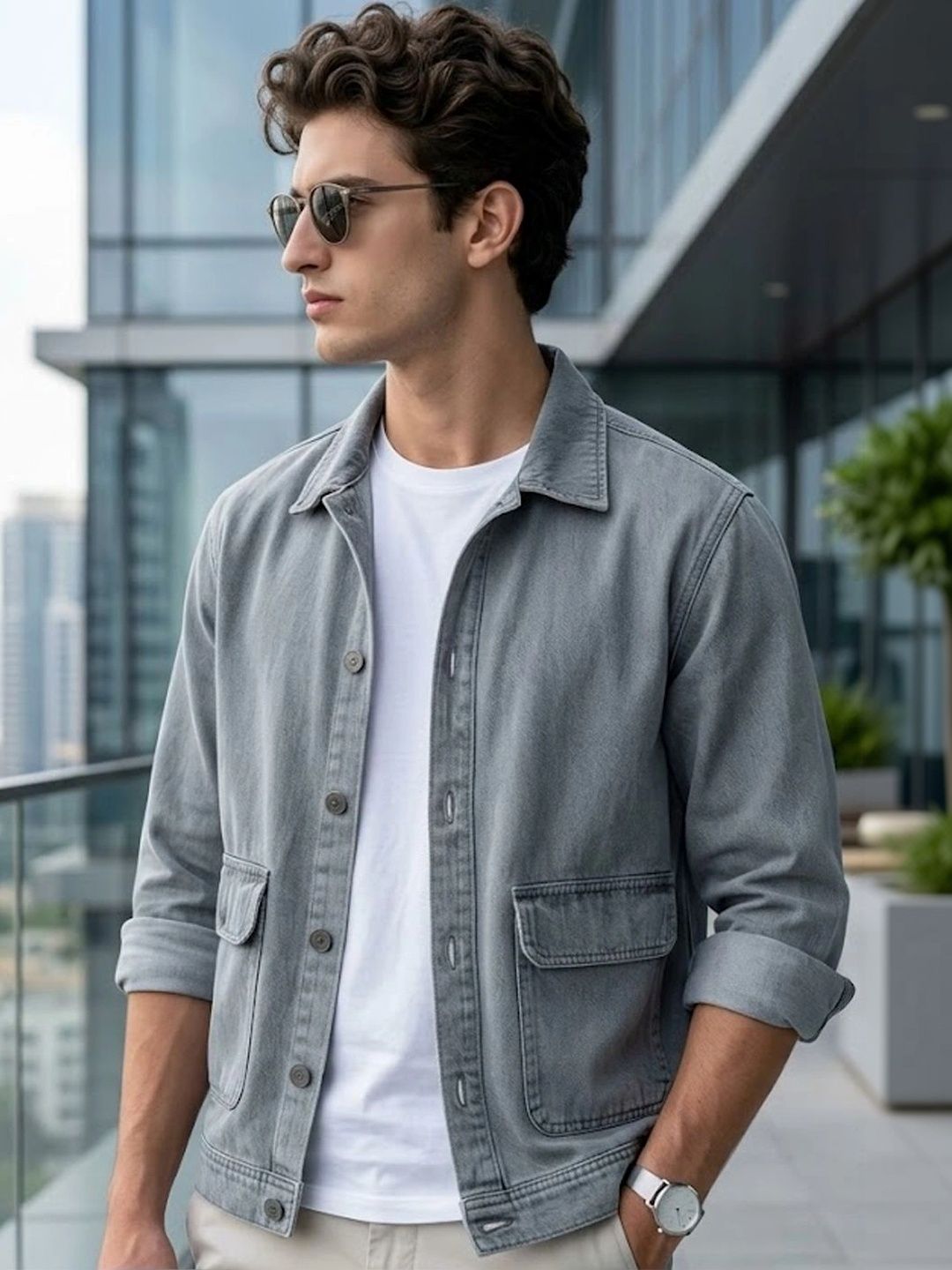 Urbano Fashion Washed Denim Jacket