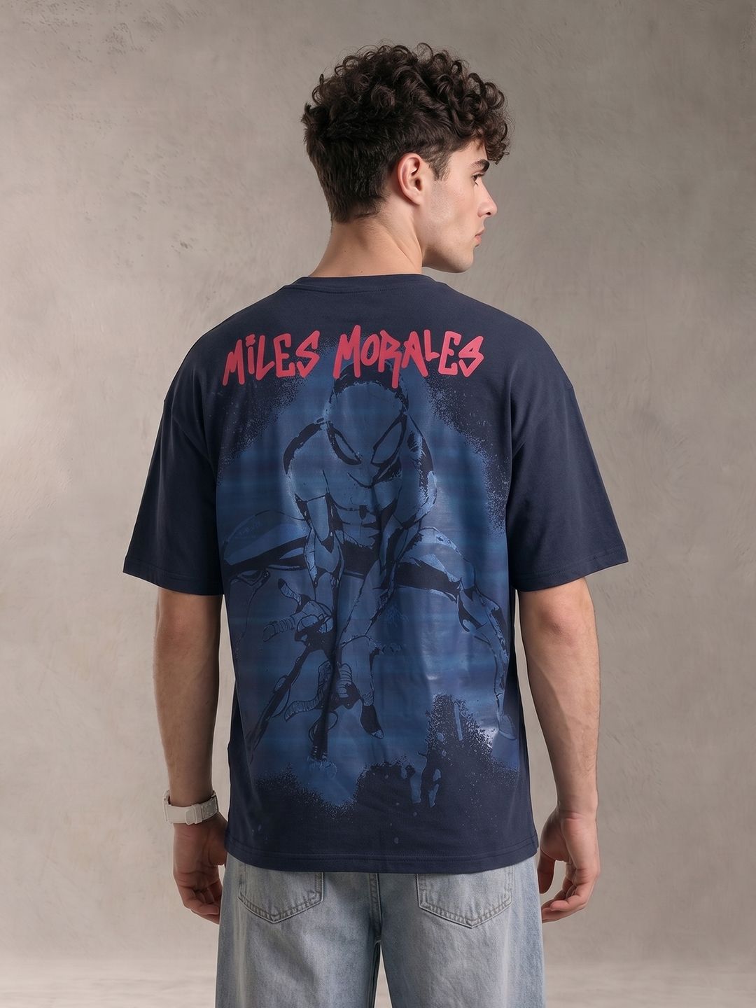 Kook N Keech Oversized Fit Spider-Man Graphic Printed Pure Cotton T-shirt