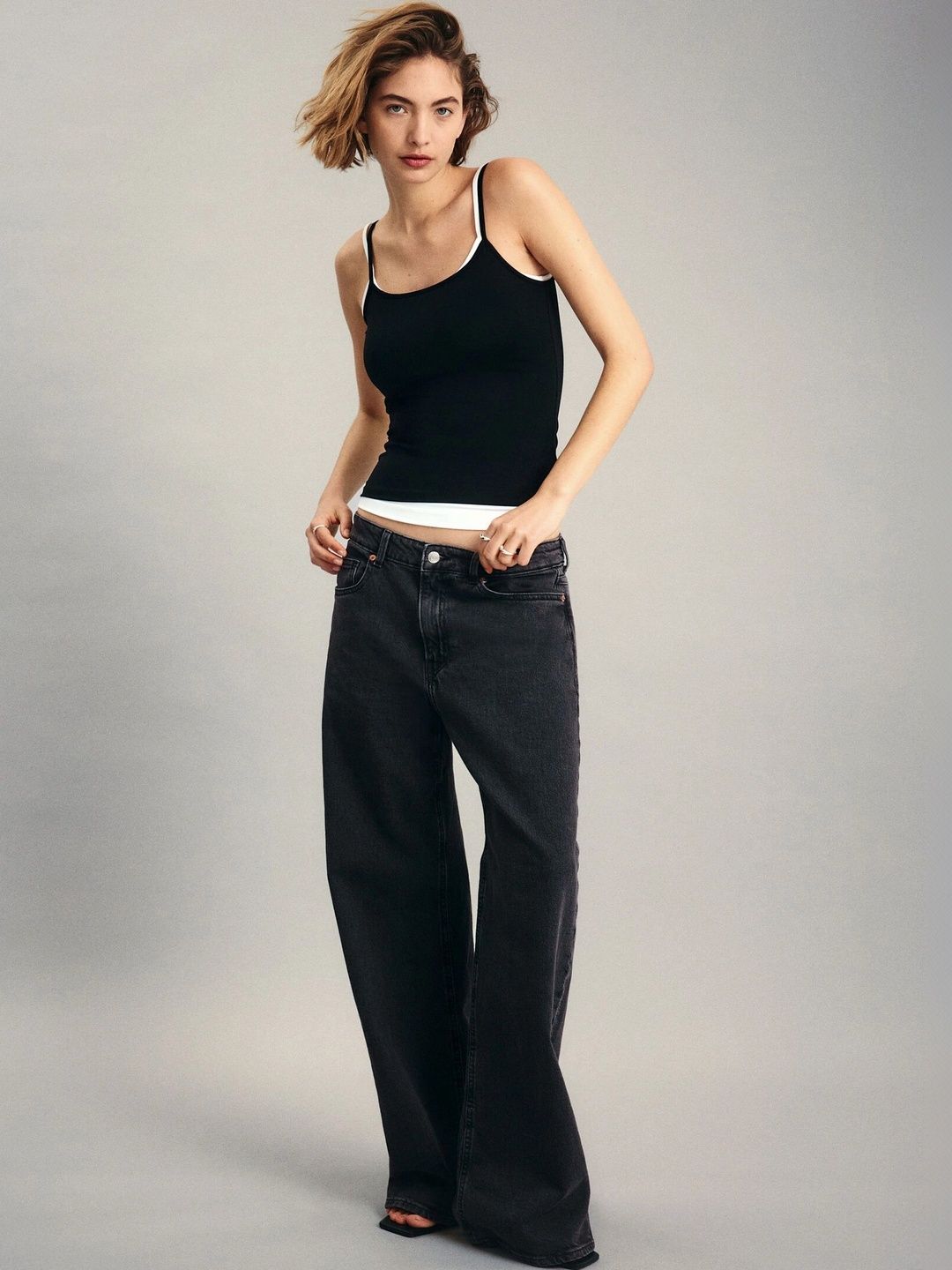 H&M Wide High Waist Jeans