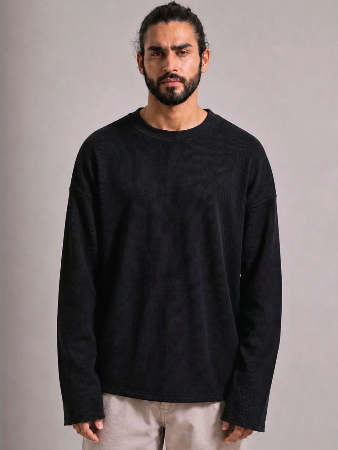 UNIQSOME Men Drop-Shoulder Sleeves T-shirt