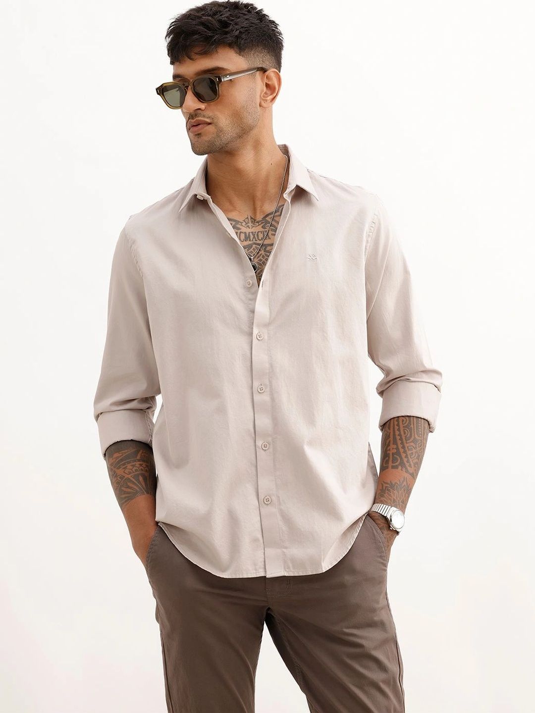 WROGN Men Slim Fit Casual Shirt