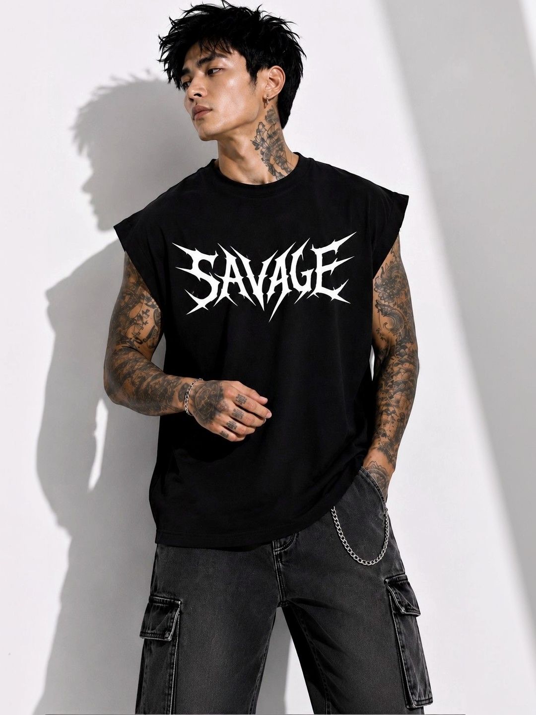 styzon Men Typography Printed Boxy T-shirt
