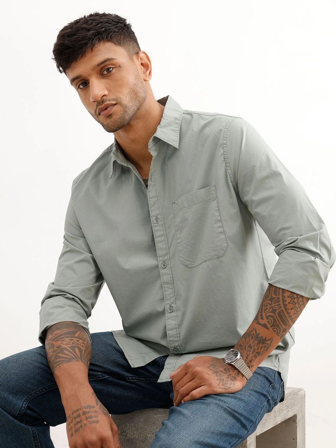 WROGN Men Slim Fit Casual Shirt