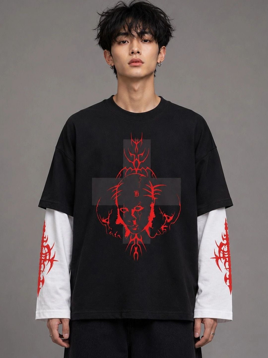 Buy Hauntrex Unisex Blessed by Damage LS Oversized Tee - Tshirts