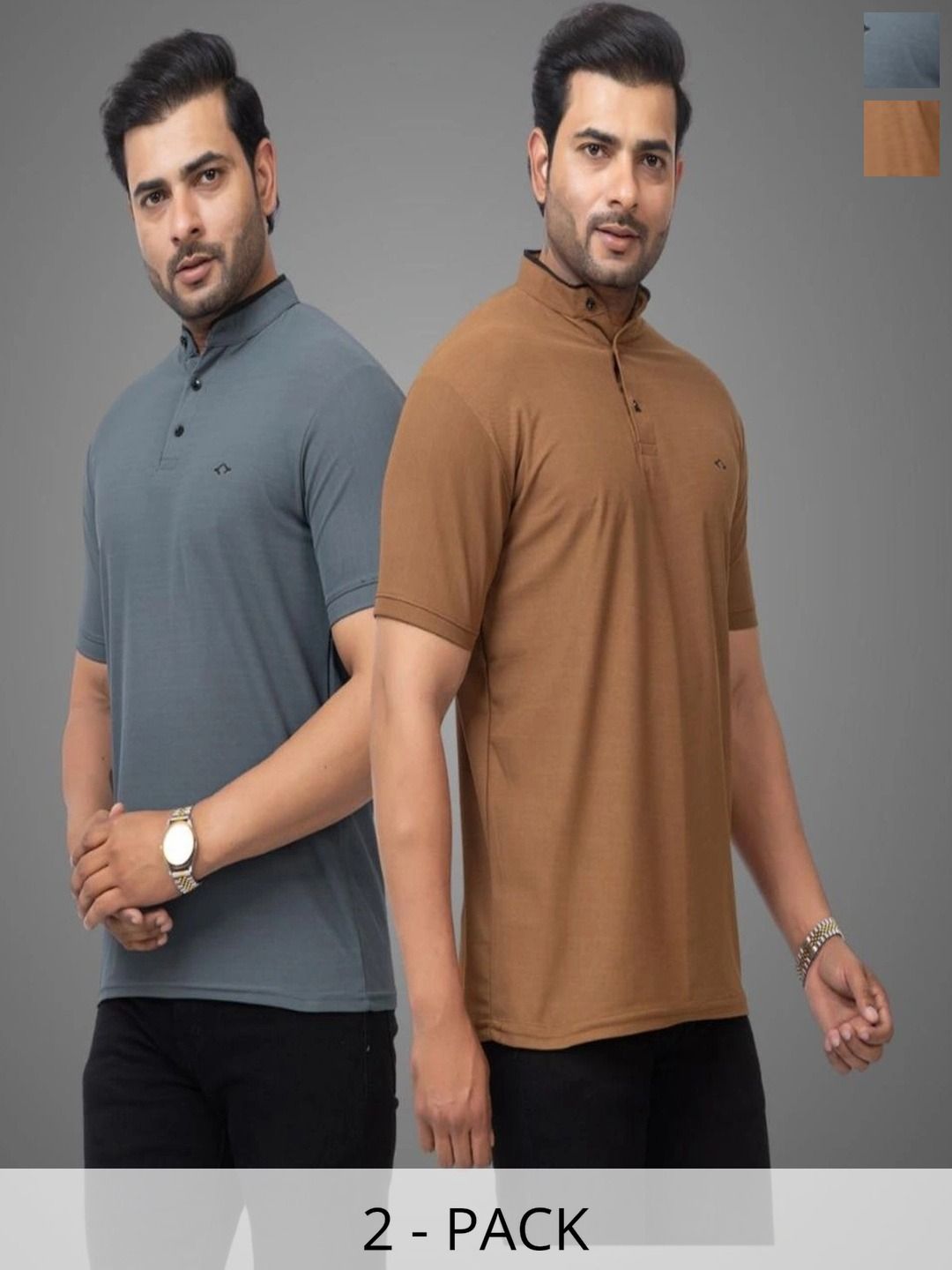 HANABY Men 2 Mandarin Collar T-shirt