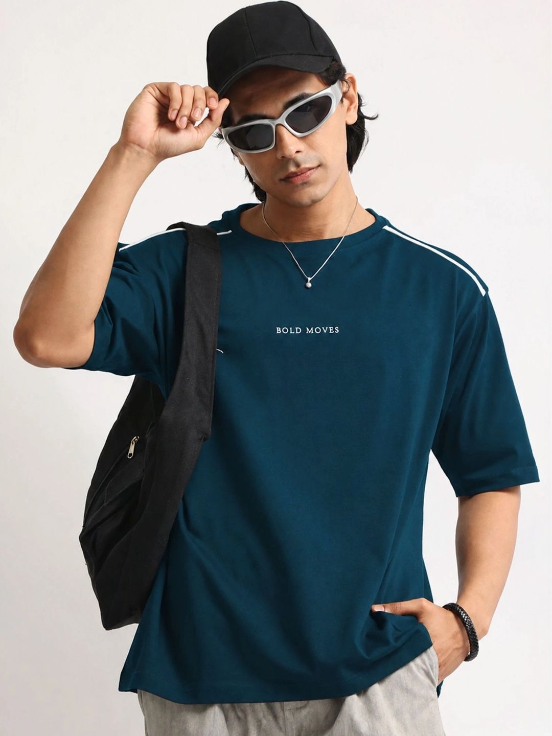Maniac Men Typography Printed Drop-Shoulder Sleeves T-shirt