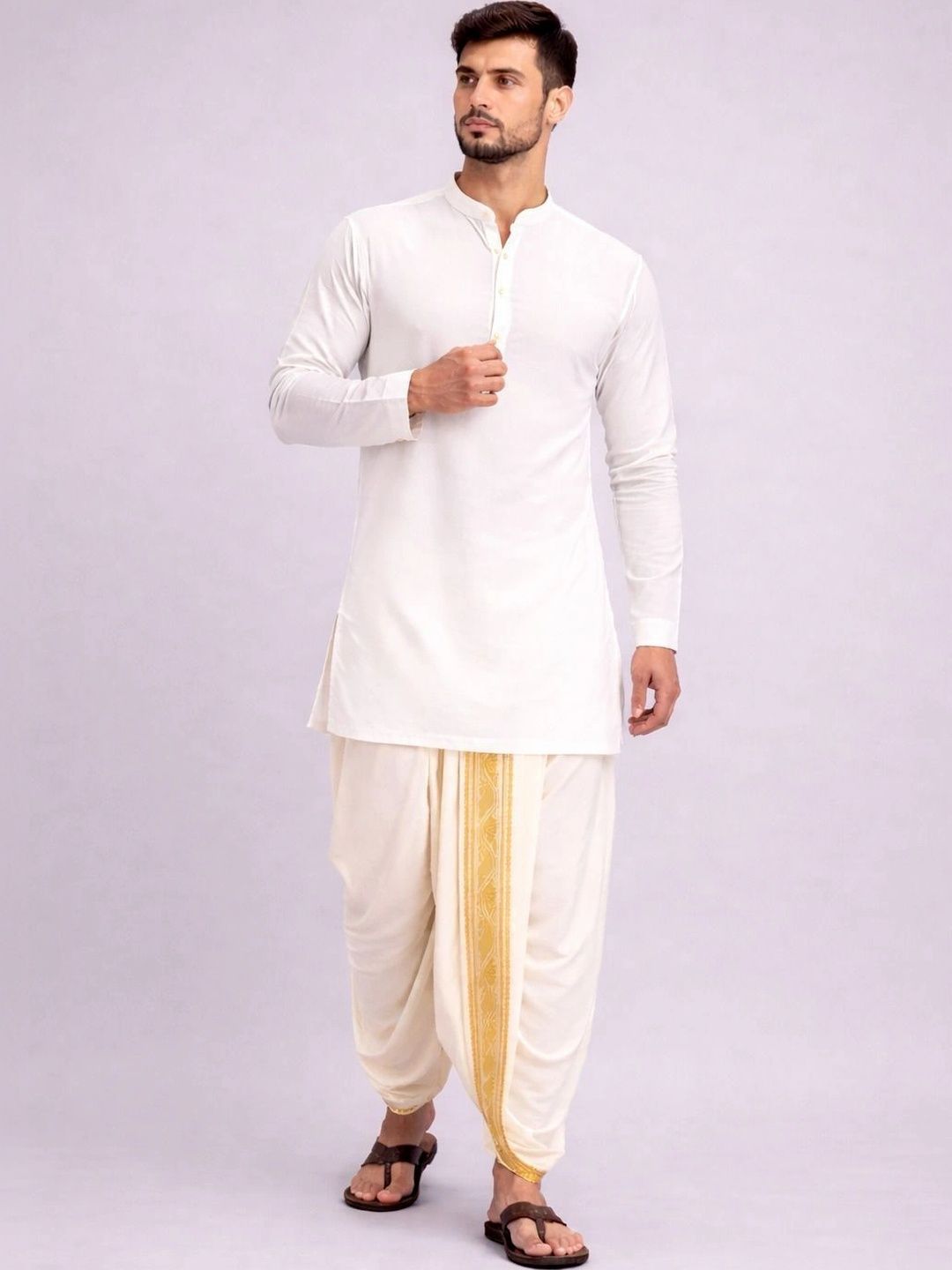 Sac Shree Aparajeet Creations Men Embroidered Dhoti Dhotis