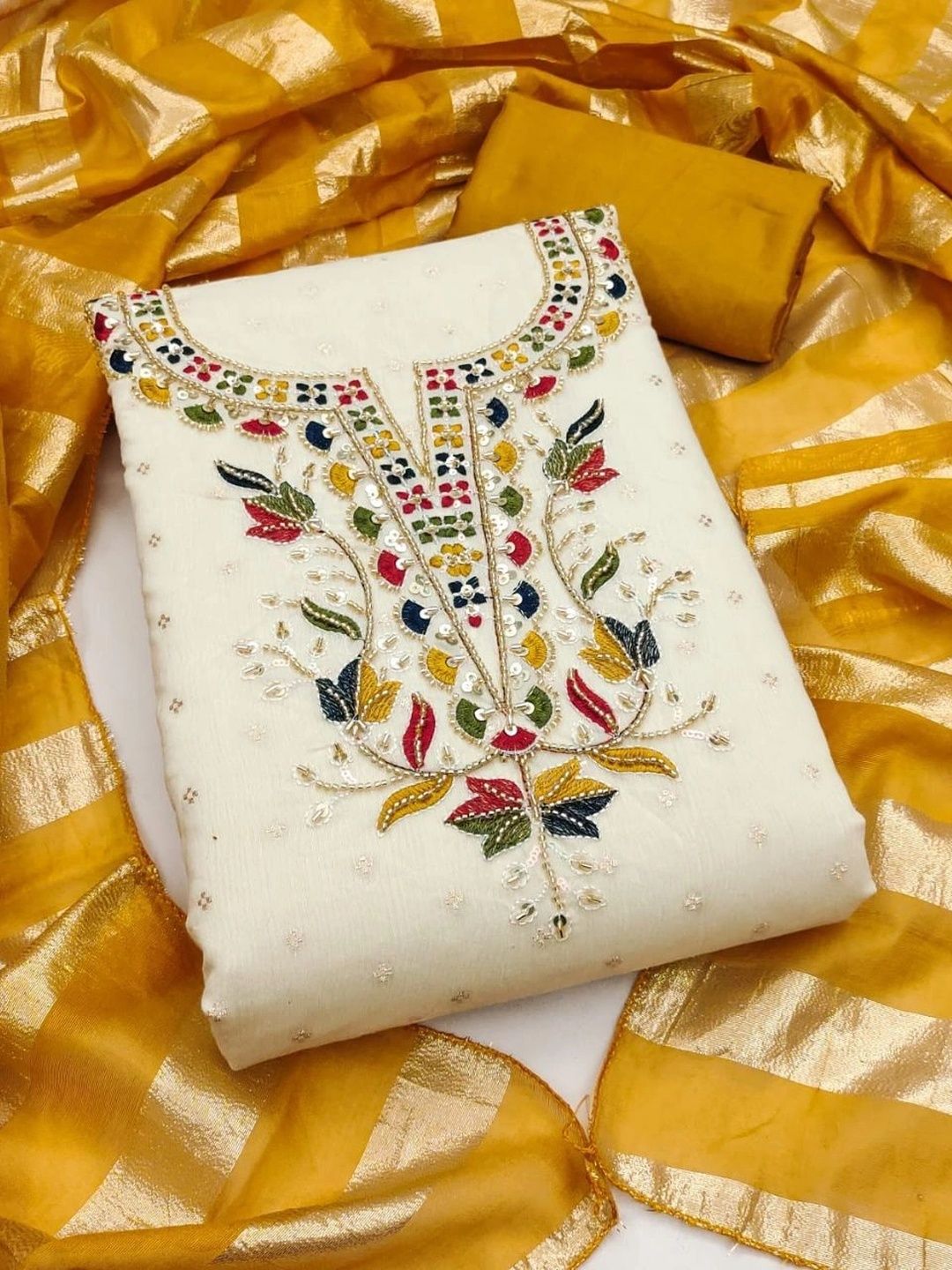Rangrath Embroidered Unstitched Dress Material