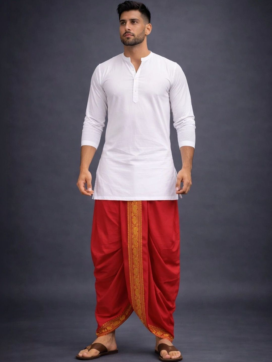 Sac Shree Aparajeet Creations Men Embroidered Dhoti Dhotis