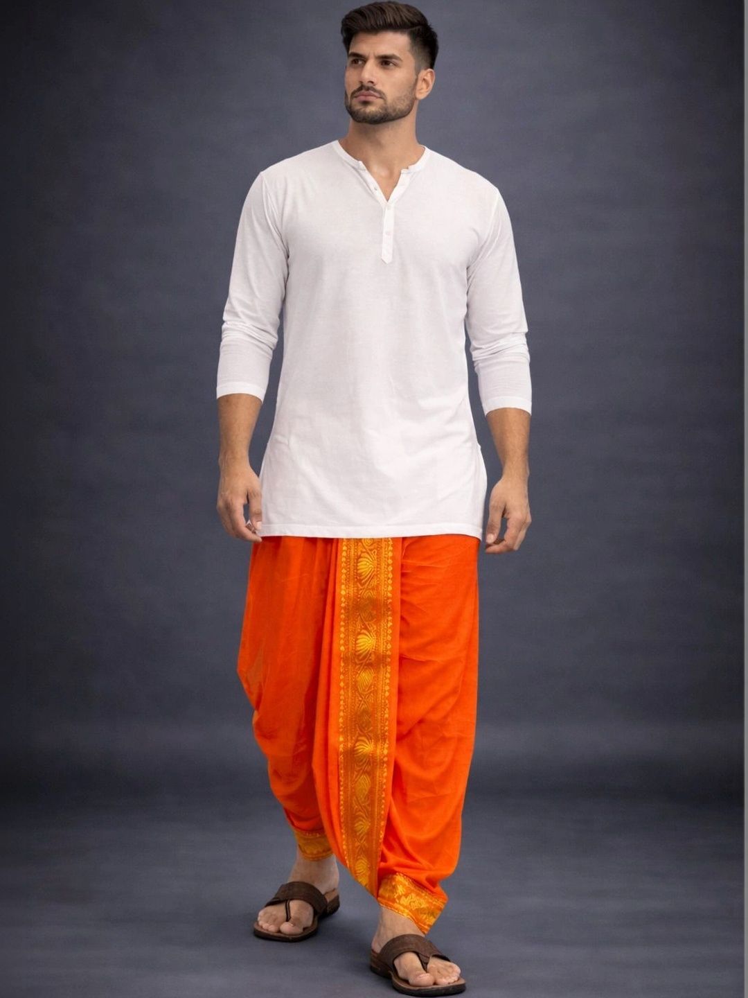 Sac Shree Aparajeet Creations Men Embroidered Dhoti Dhotis
