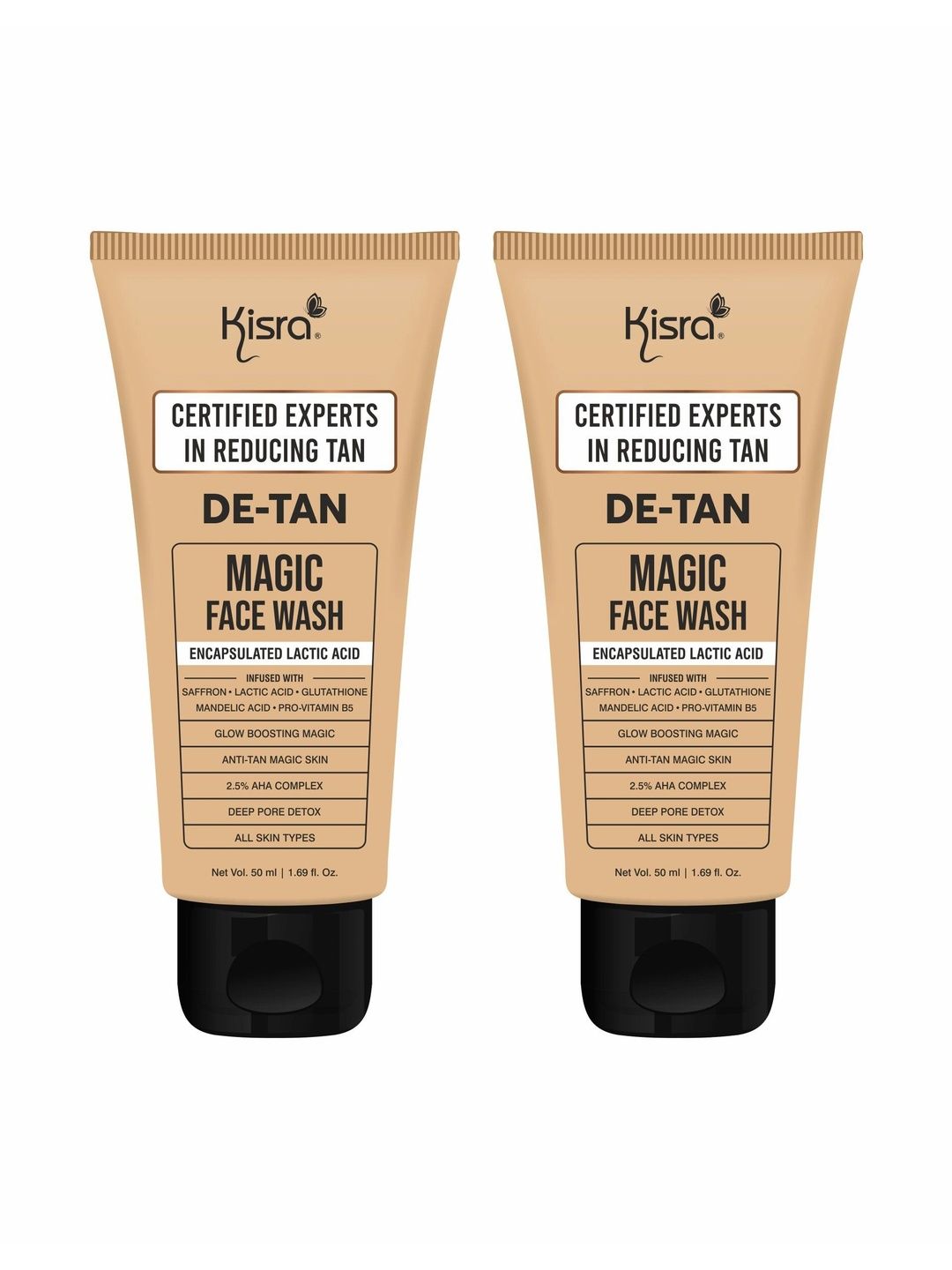 magic tan protection kit saffron glutathione vit b5 lactic acid KISRA Set Of 2 De-Tan Face Wash With Supreme Gluta White Glutathione Flavor:Cola Blast [size:7.1 oz (40 Servings)]variantpush:push