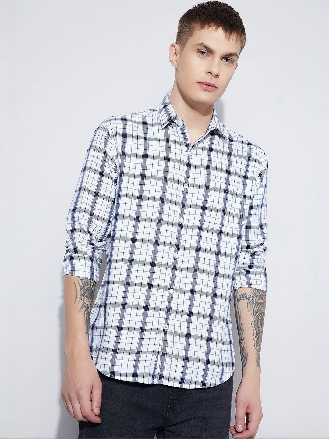 Fame Forever by Lifestyle Men Checked Casual Shirt