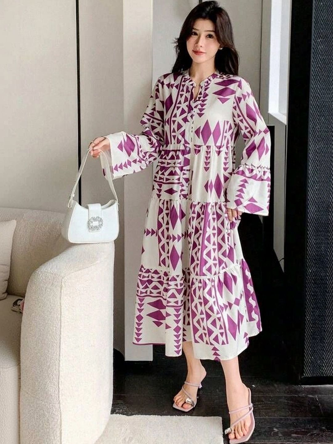 NWH NWH Print A-Line Midi Dress