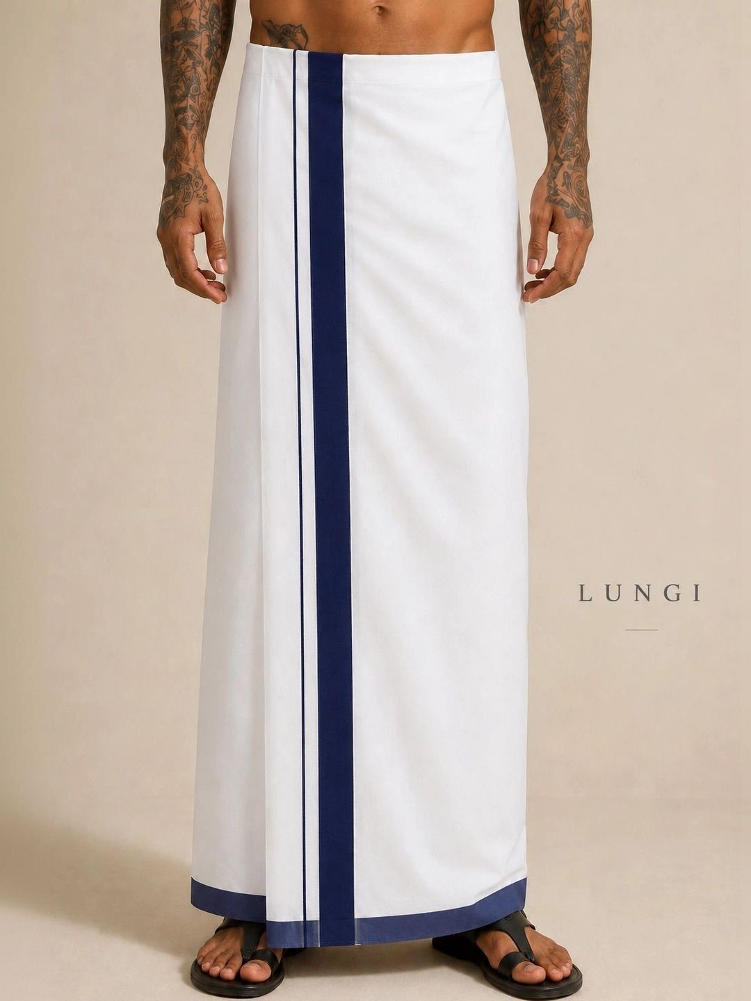Sac Shree Aparajeet Creations Men Striped Cotton Dhoti Dhotis