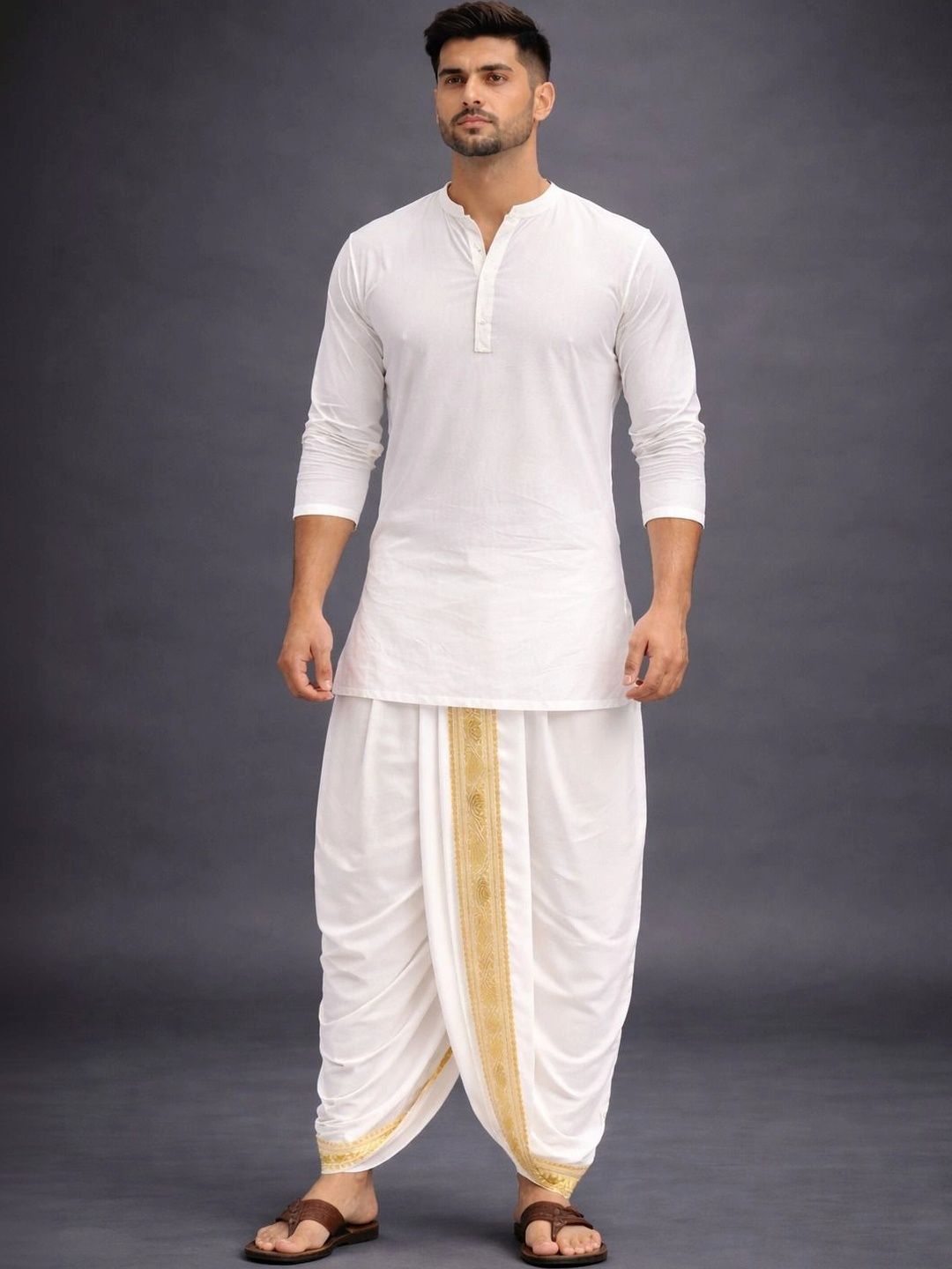 Sac Shree Aparajeet Creations Men Embroidered Dhoti Dhotis