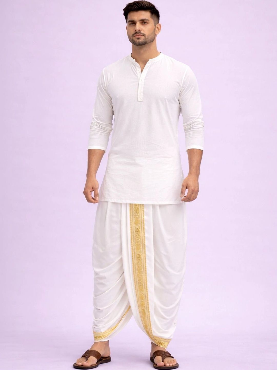 Sac Shree Aparajeet Creations Men Embroidered Dhoti Dhotis