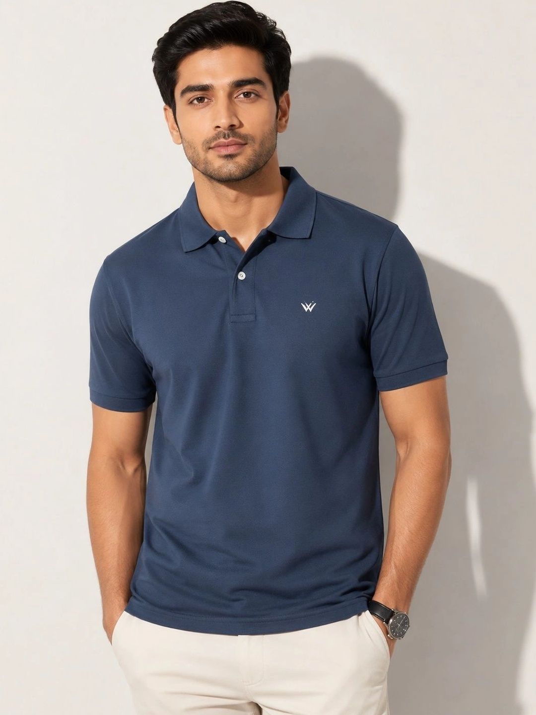 ONLYBASIC Men Brand Logo Polo Collar T-shirt