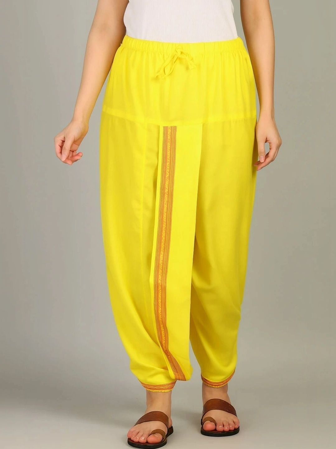 Radhika Handloom Men Striped Dhoti Dhotis